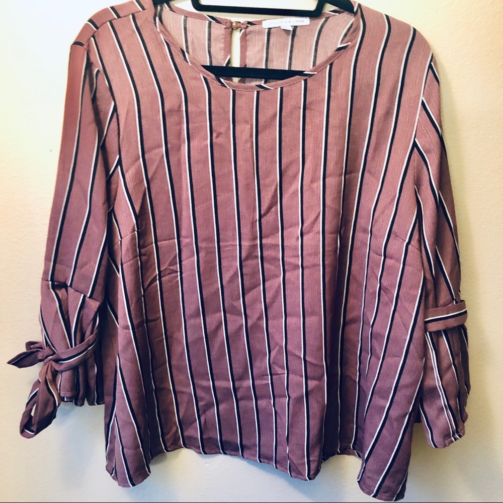 Purple striped blouse